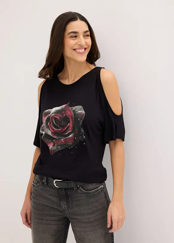 Maglia con cut-out in viscosa, bonprix