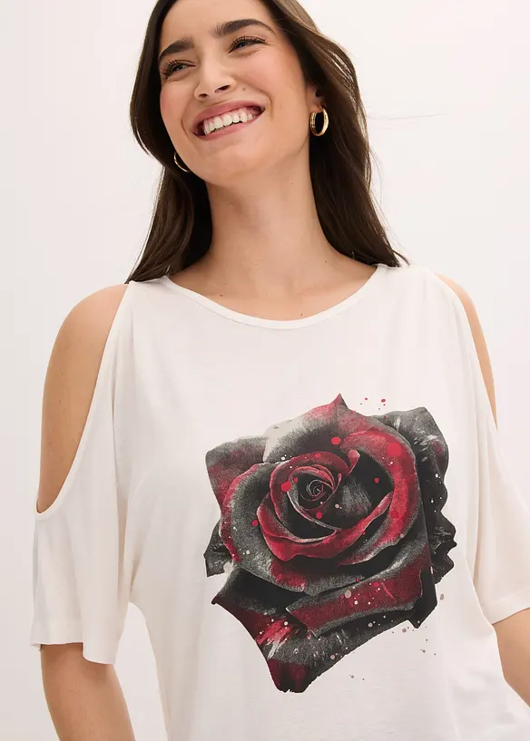 Maglia con cut-out in viscosa, bonprix