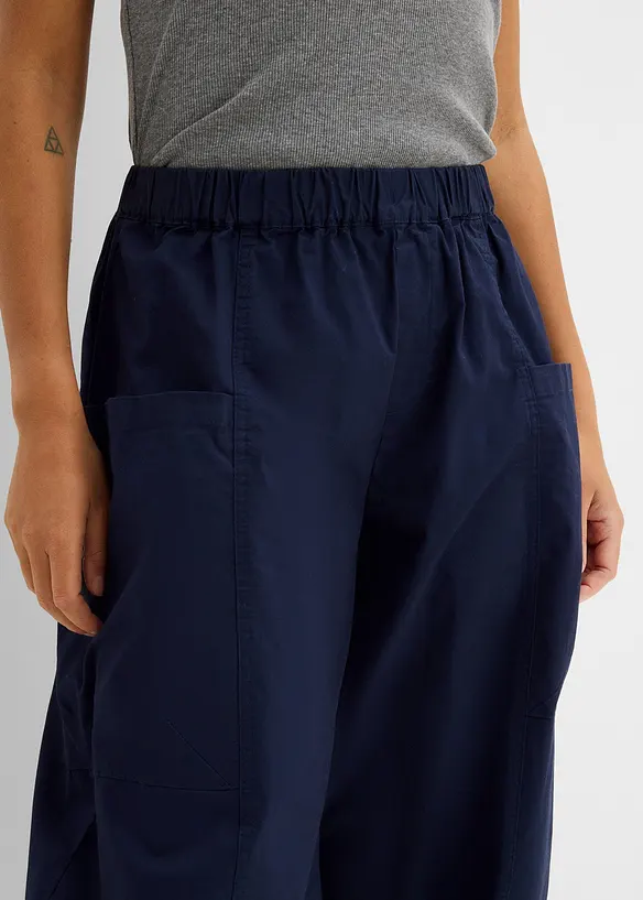 Pantaloni in twill di misto cotone elasticizzato, bonprix