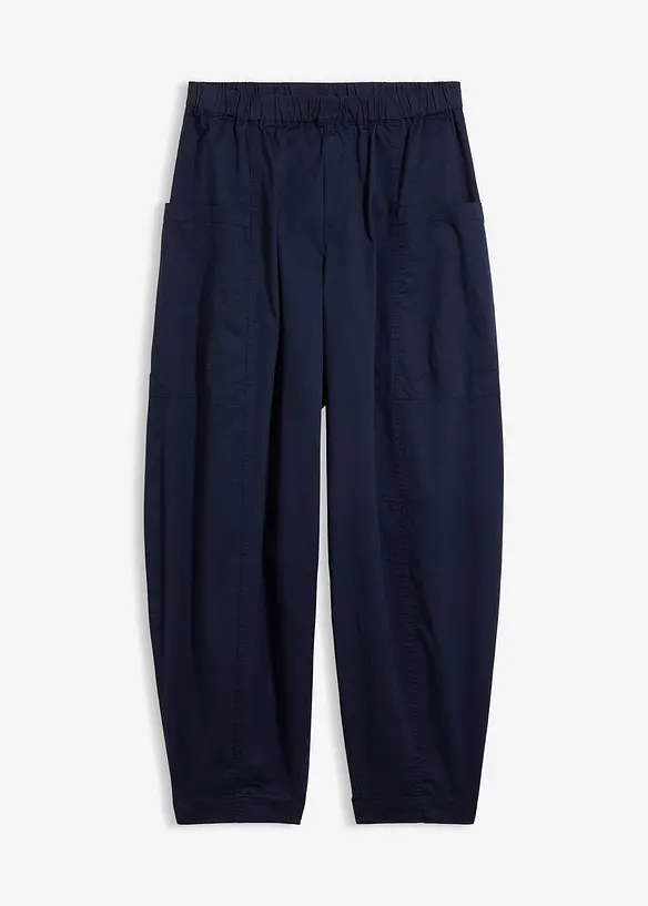 Pantaloni in twill di misto cotone elasticizzato, bonprix