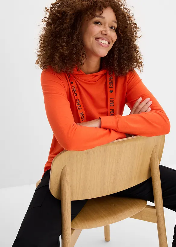 Felpa con cappuccio in morbido misto viscosa, bonprix