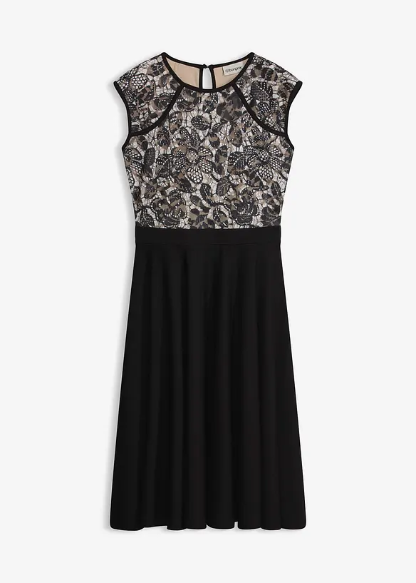 Abito midi con pizzo, bonprix