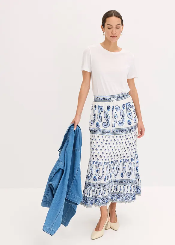 Gonna lunga in puro cotone, bonprix