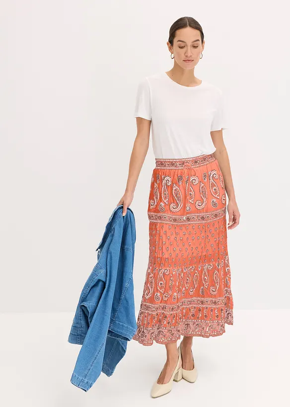 Gonna lunga in puro cotone, bonprix