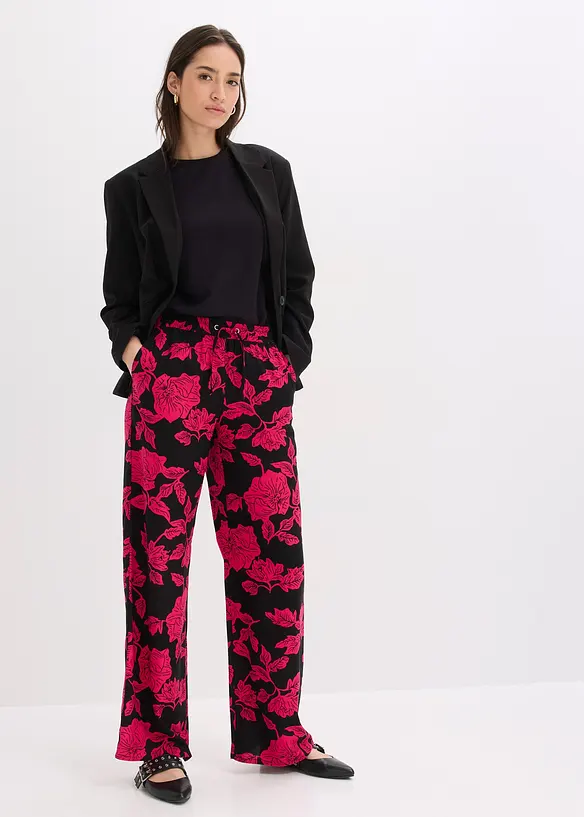 Pantaloni a palazzo in viscosa fluida, bonprix