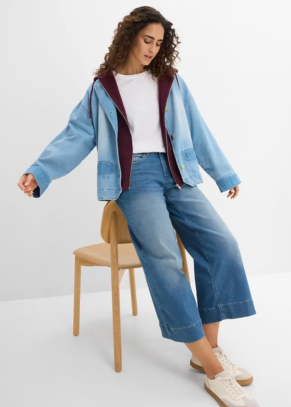 Jeans culotte cropped elasticizzati ultra morbidi, bonprix