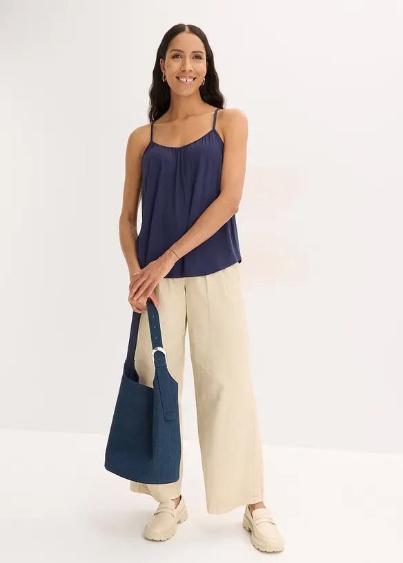 Top con spalline sottili in viscosa fluente, bonprix