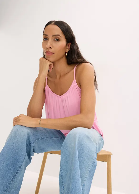 Top con spalline sottili in viscosa fluente, bonprix