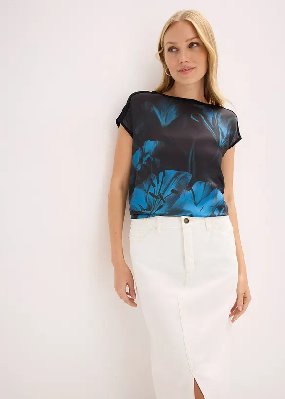 Maglia stampata in misto viscosa morbido, bonprix