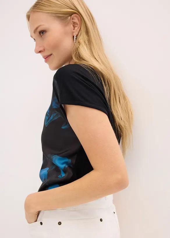 Maglia stampata in misto viscosa morbido, bonprix