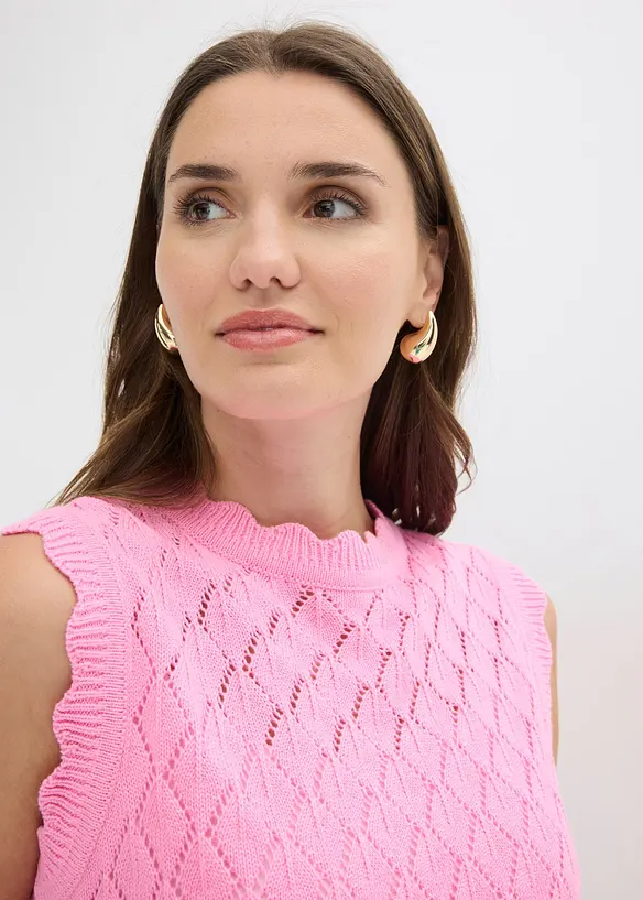 Gilet traforato in misto cotone, bonprix