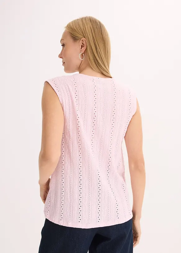 Top con ricami traforati, bonprix