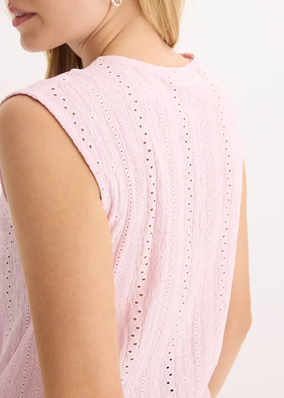 Top con ricami traforati, bonprix