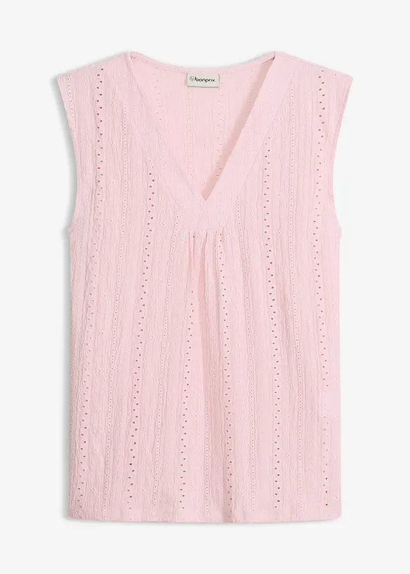 Top con ricami traforati, bonprix