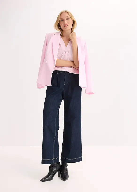 Top con ricami traforati, bonprix