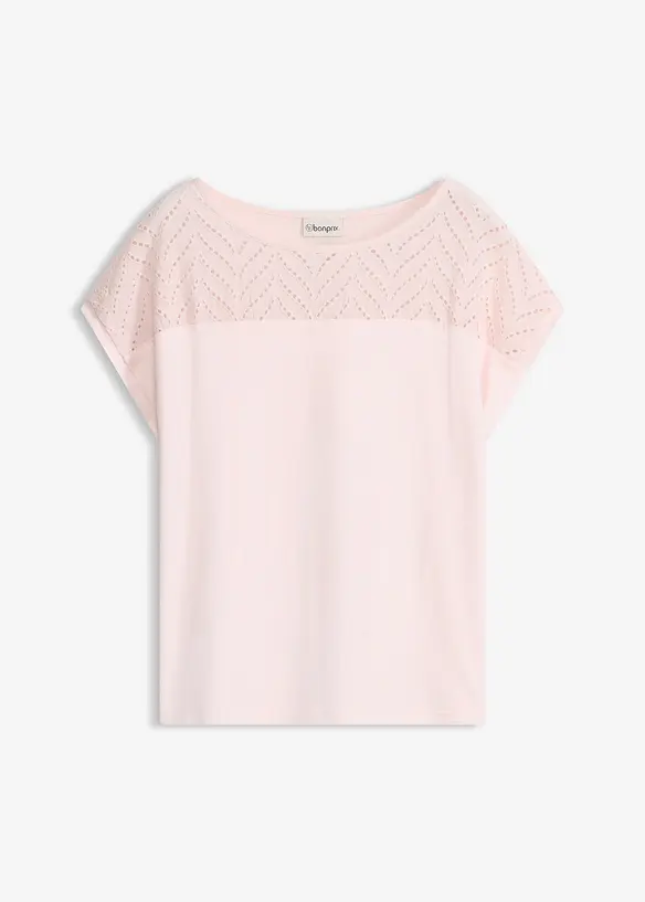 Maglia in morbida viscosa con pizzo, bonprix