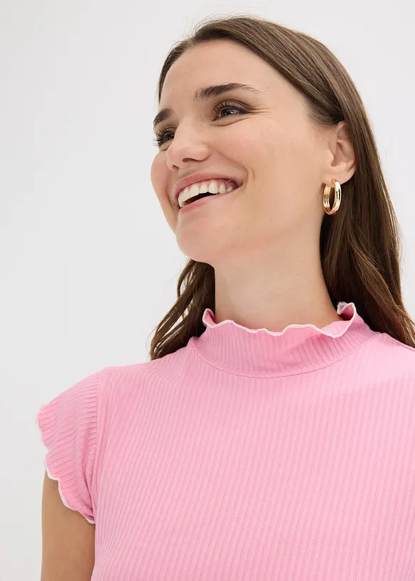 Maglia a costine in misto viscosa, bonprix