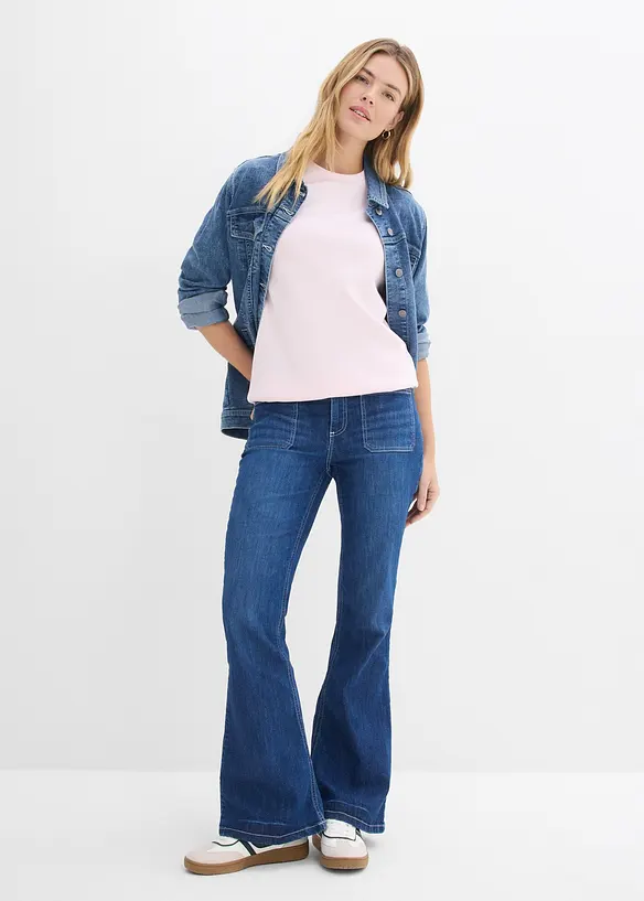 Felpa larga effetto neoprene, bonprix