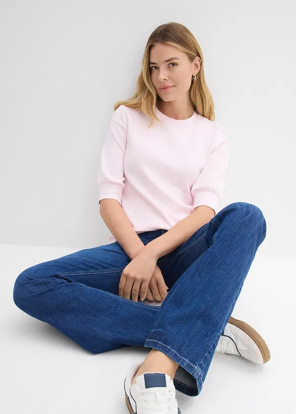 Felpa larga effetto neoprene, bonprix