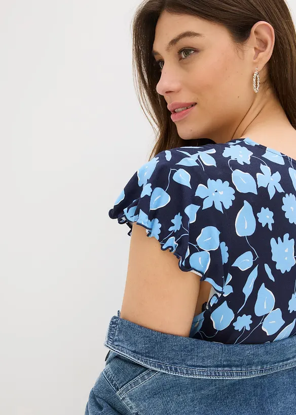 Abito in jersey fantasia di misto viscosa morbido, bonprix