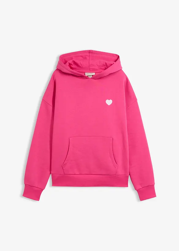 Felpa oversize con cappuccio in misto cotone morbido, bonprix