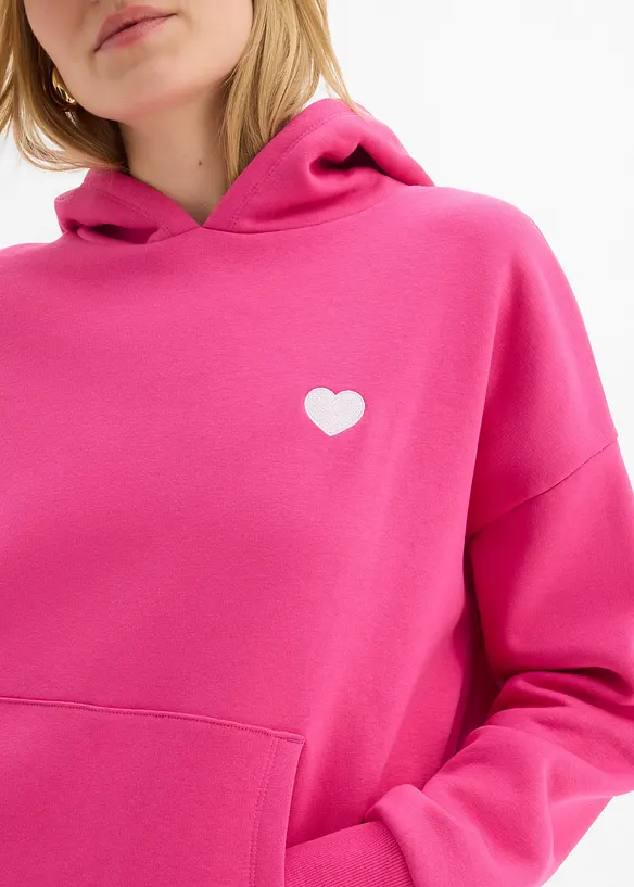 Felpa oversize con cappuccio in misto cotone morbido, bonprix