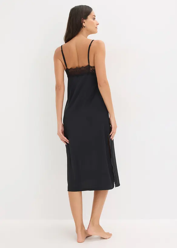 N&eacute;glig&eacute; in satin con pizzo delicato, bonprix