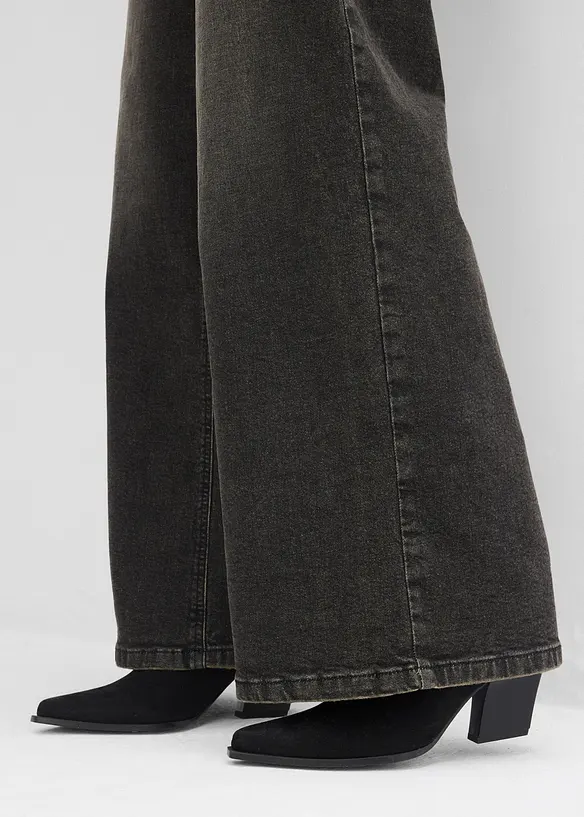 Jeans straight loose fit, vita alta, bonprix