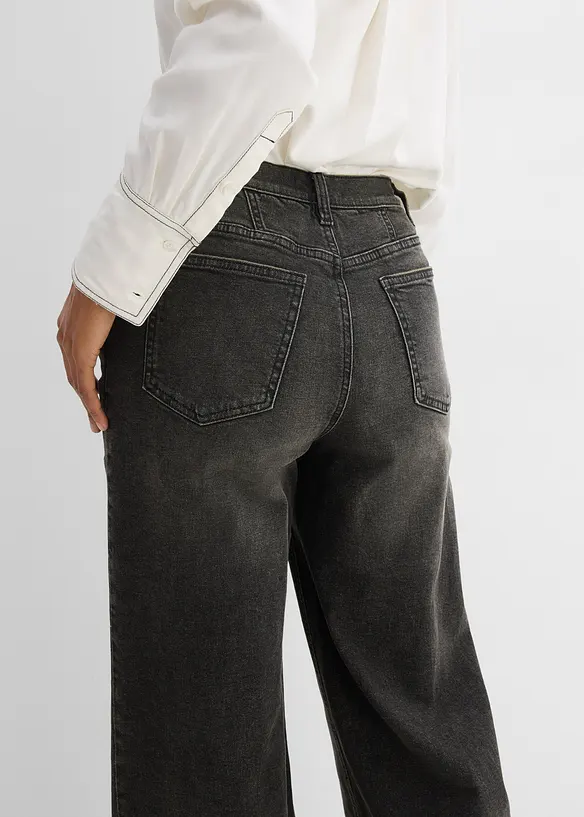 Jeans straight loose fit, vita alta, bonprix