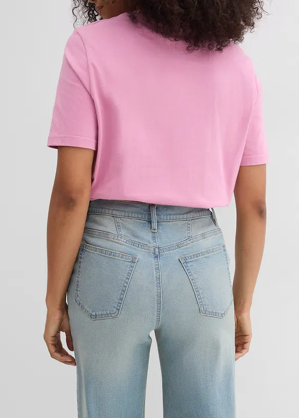 Jeans straight loose fit, vita alta, bonprix