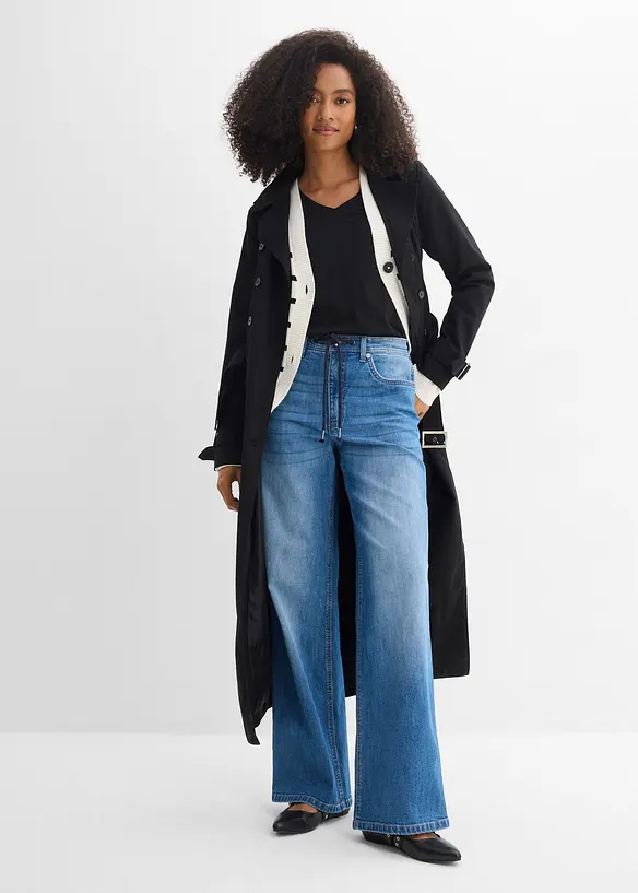 Jeans straight loose fit, vita alta, bonprix