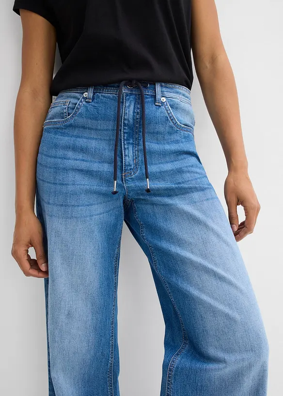 Jeans straight loose fit, vita alta, bonprix