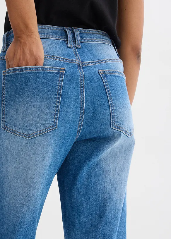 Jeans straight loose fit, vita alta, bonprix