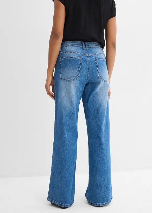 Jeans straight loose fit, vita alta, bonprix