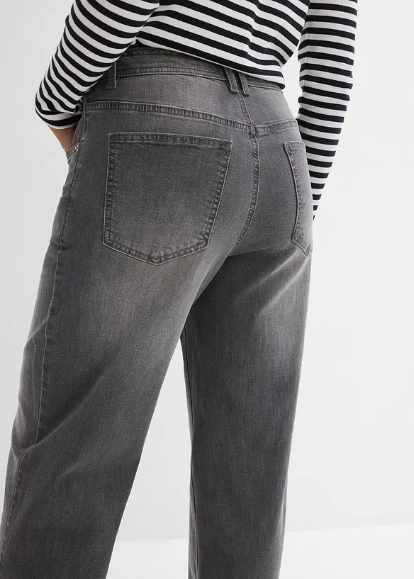 Jeans straight loose fit, vita alta, bonprix