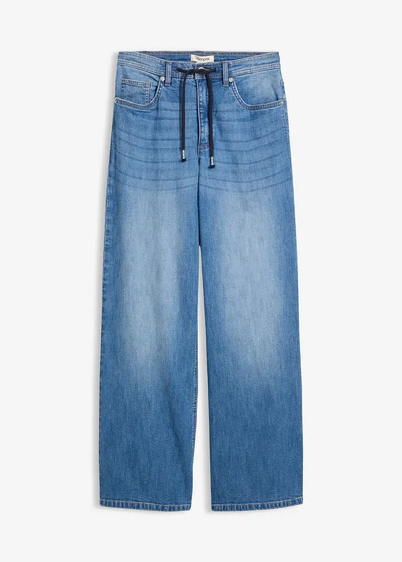 Jeans straight loose fit, vita alta, bonprix