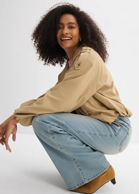 Jeans straight loose fit, vita alta, bonprix