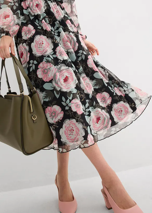 Abito midi in morbido mesh, bonprix