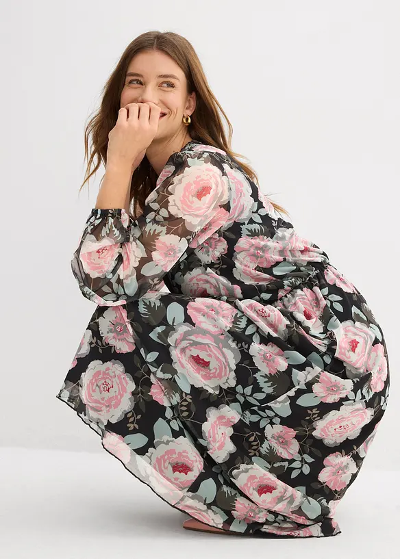 Abito midi in morbido mesh, bonprix