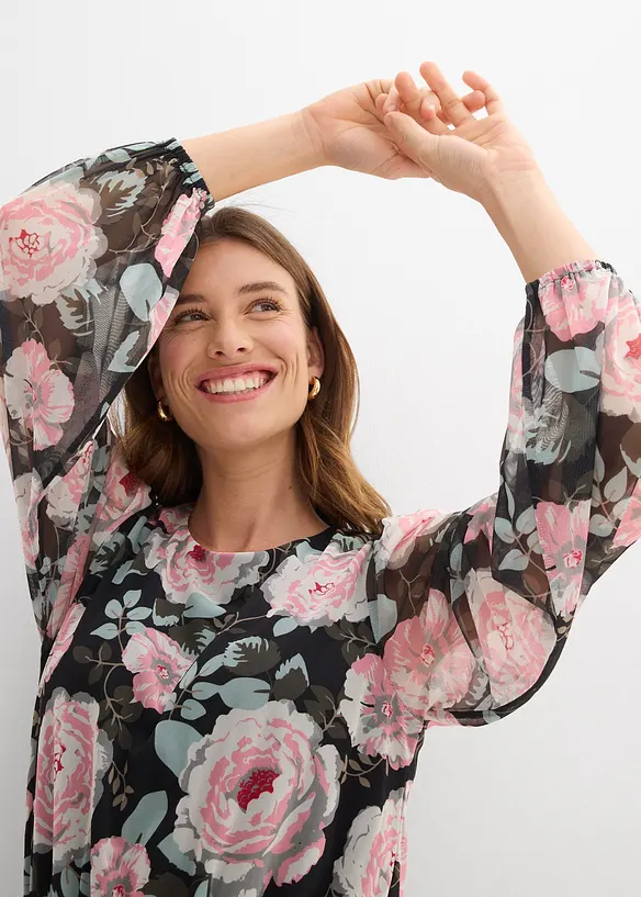 Abito midi in morbido mesh, bonprix