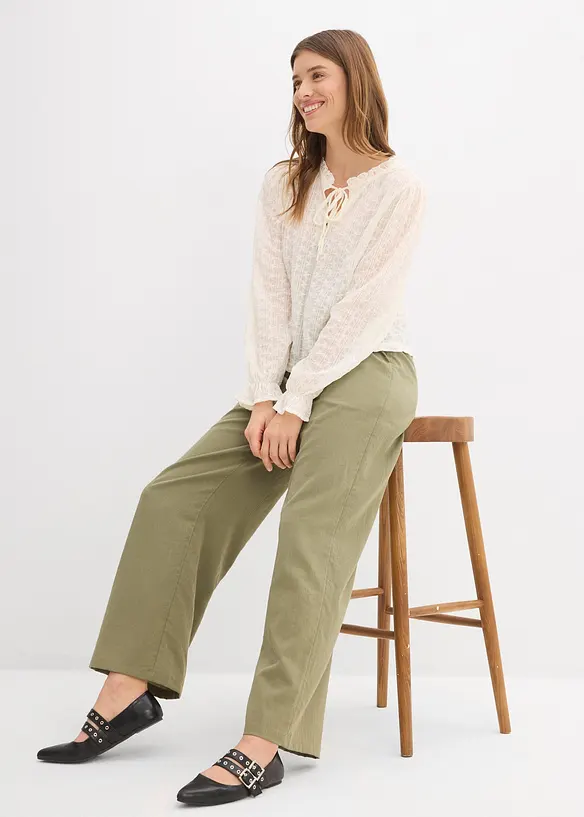 Maglia in pizzo con maniche a palloncino, bonprix