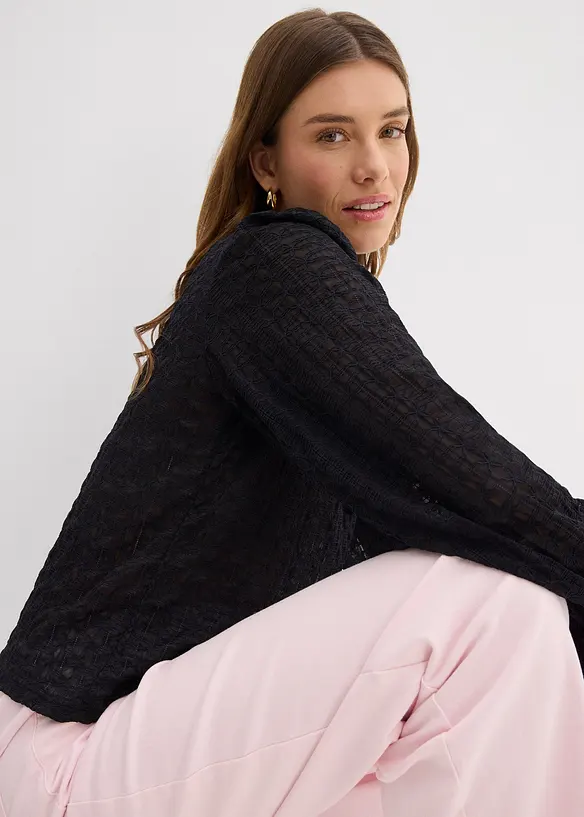 Maglia in pizzo con maniche a palloncino, bonprix