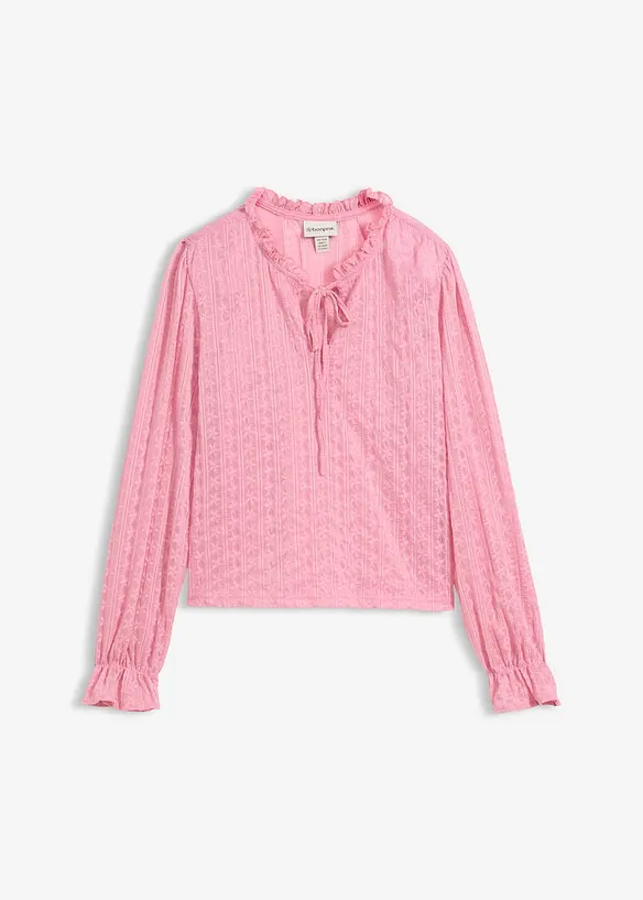 Maglia in pizzo con maniche a palloncino, bonprix