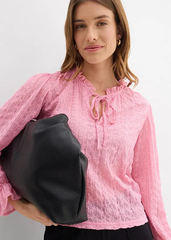 Maglia in pizzo con maniche a palloncino, bonprix