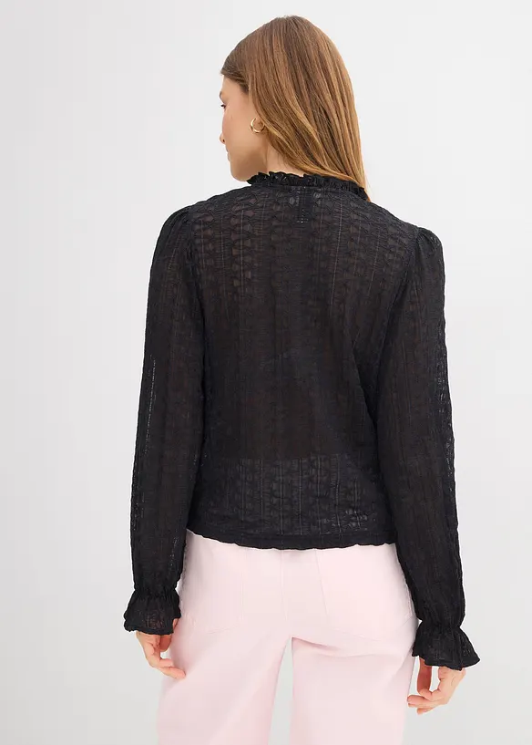 Maglia in pizzo con maniche a palloncino, bonprix