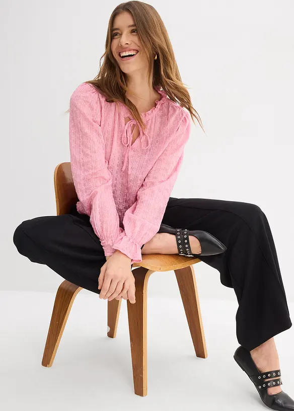 Maglia in pizzo con maniche a palloncino, bonprix