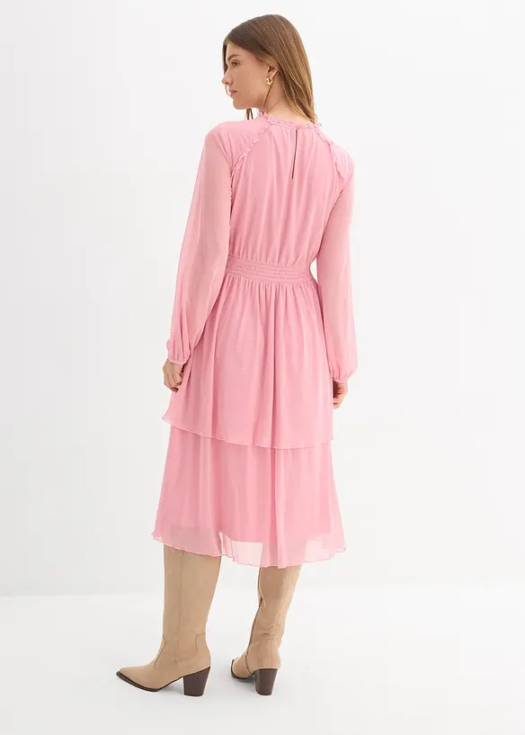 Abito in jersey e mesh fine, bonprix