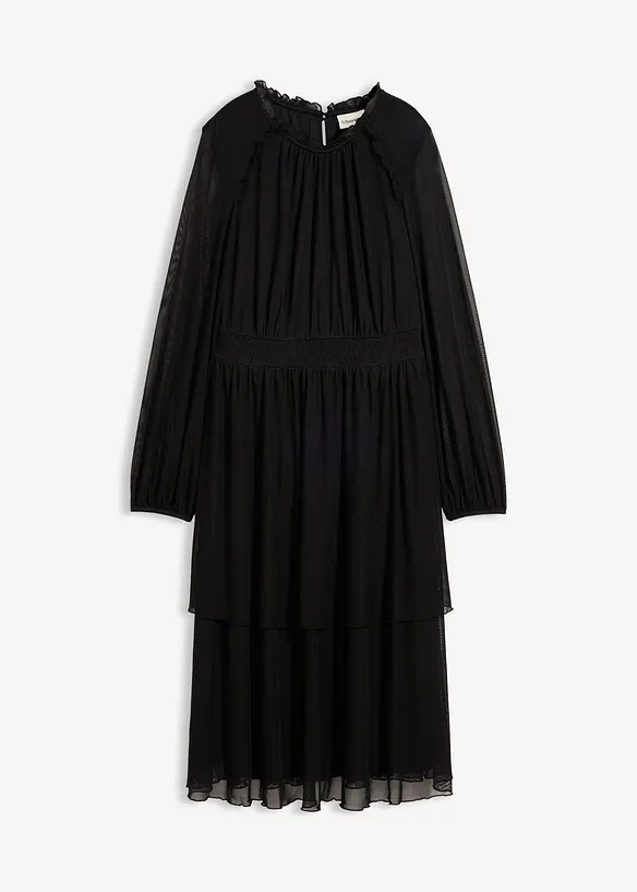 Abito in jersey e mesh fine, bonprix