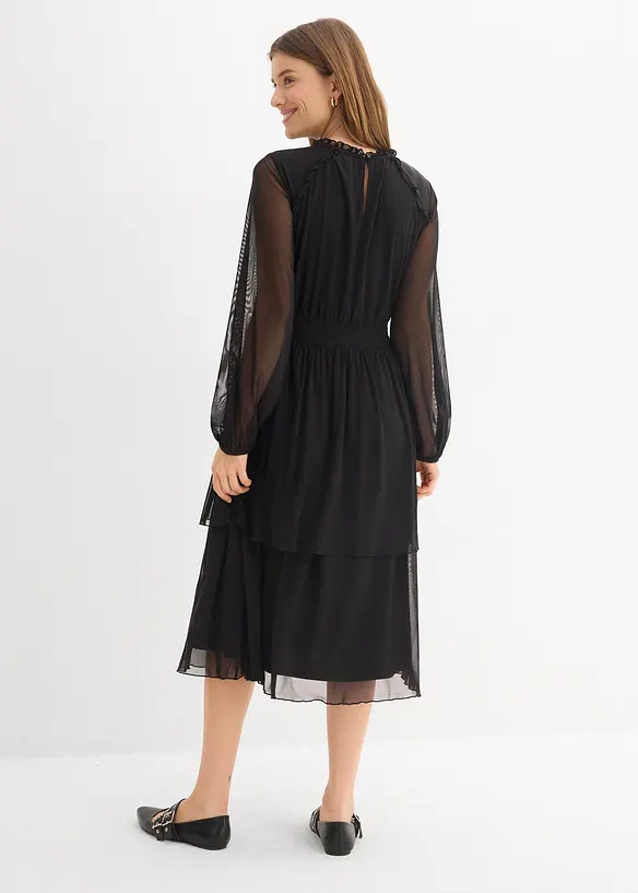 Abito in jersey e mesh fine, bonprix