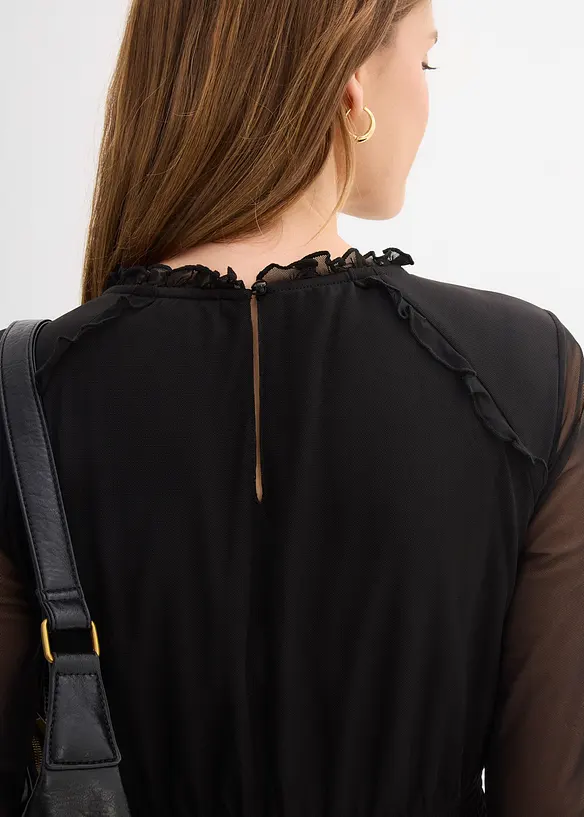 Abito in jersey e mesh fine, bonprix